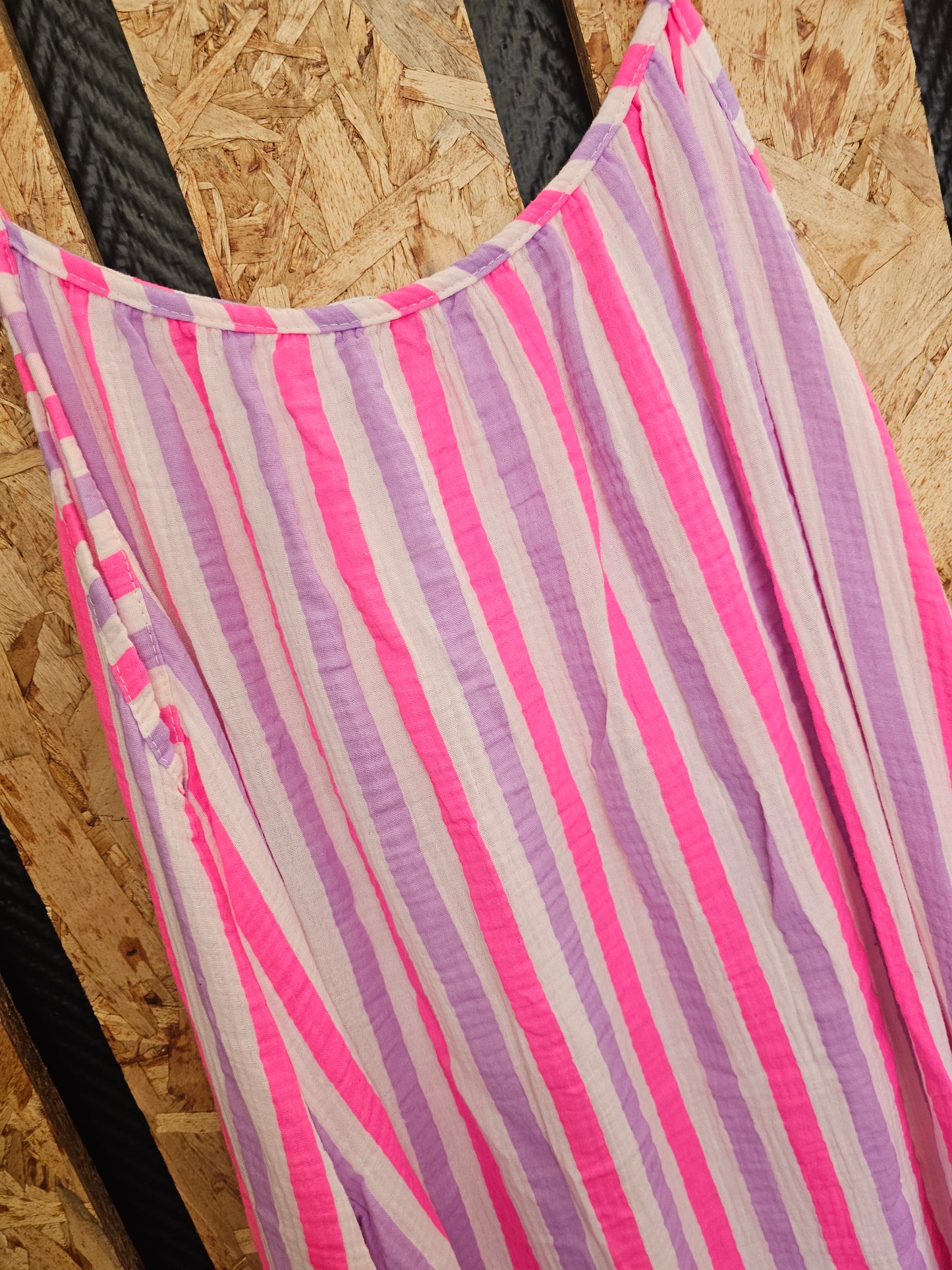 Robe longue "fluo" en gaze de coton