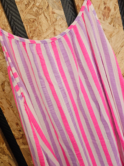 Robe longue "fluo" en gaze de coton