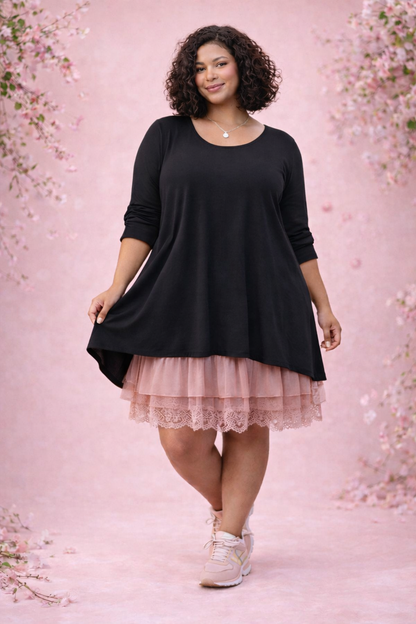 Robe ou Fond de robe tulle et dentelle
