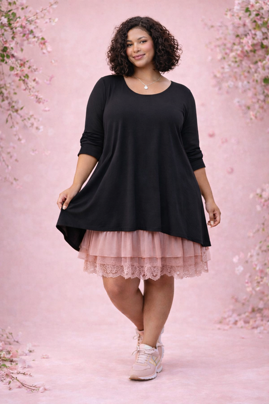 Robe ou Fond de robe tulle et dentelle