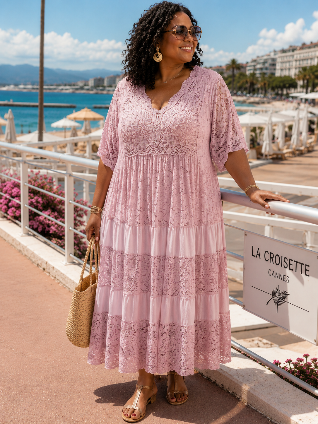 Robe dentelle et guipure