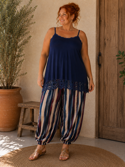 Pantalon bombacho rayé