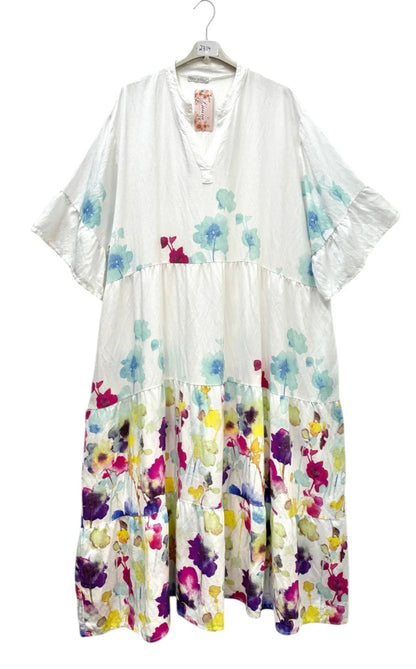 Robe bohème fleurie aquarelle