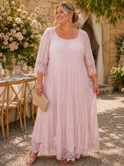 Robe longue de dentelle