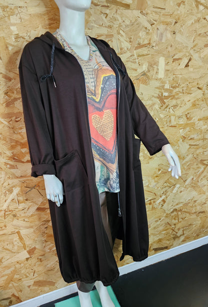 Veste longue type sweat