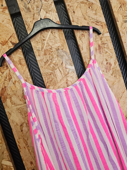 Robe longue "fluo" en gaze de coton