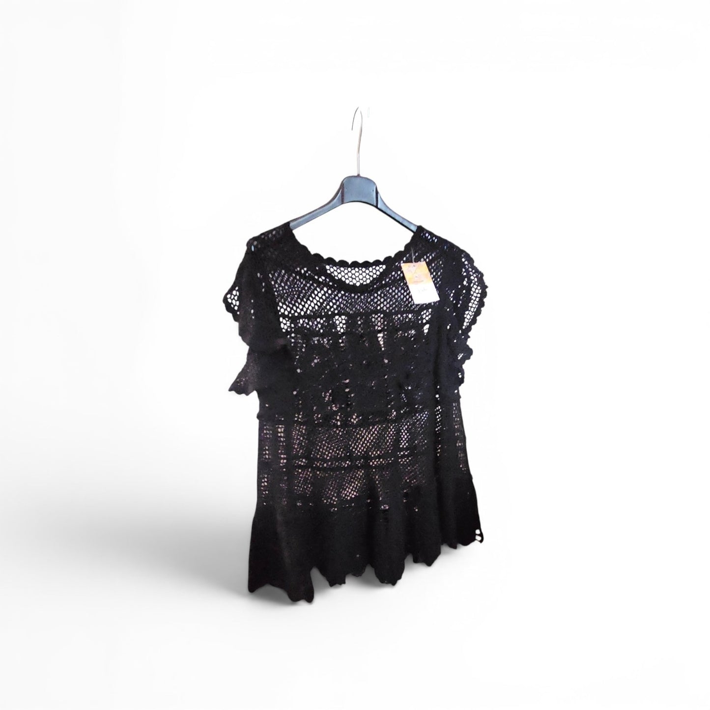 Haut ajouré de coton en crochet