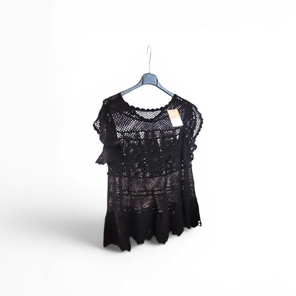 Haut ajouré de coton en crochet