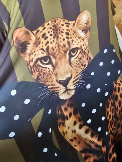 Robe rayé " une léoparde de soirée "