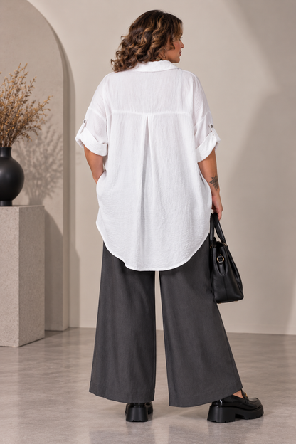 Chemisier blanc ou noir en viscose