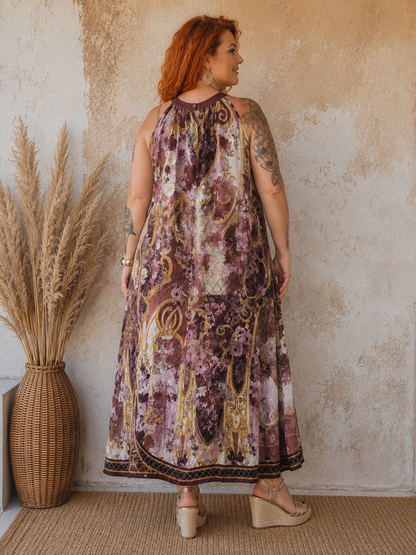 Robe longue épaules nues, emmanchure effet raglan