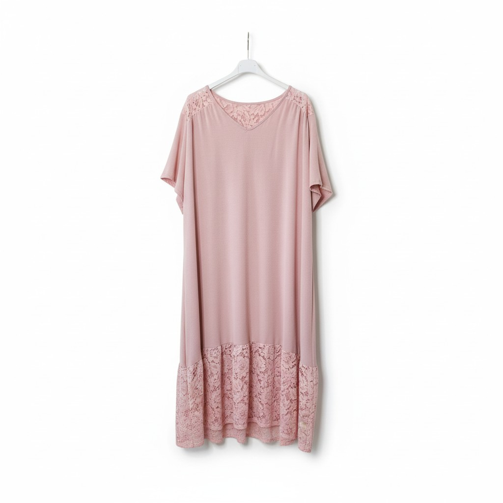 Robe mixte dentelle et crêpe de viscose