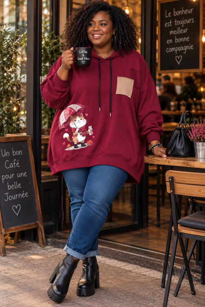 Sweat minette sous la pluie