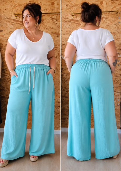 Pantalon palazzo crêpe de viscose