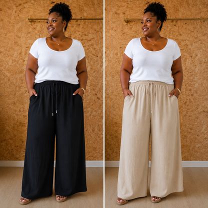 Pantalon palazzo crêpe de viscose