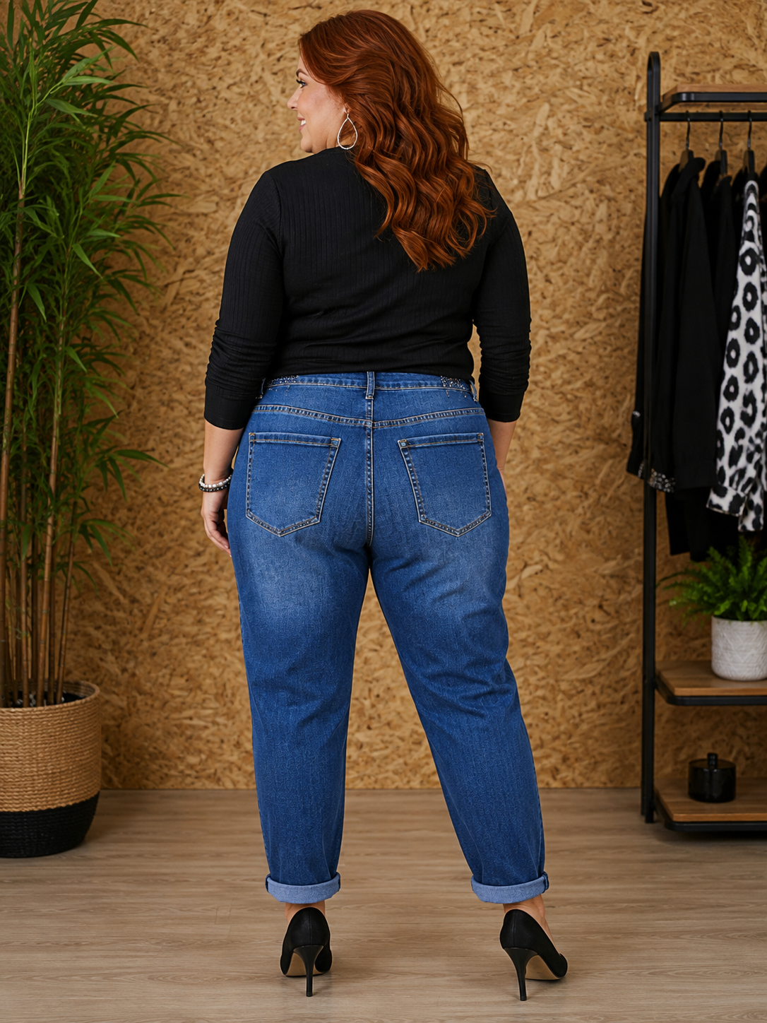 Jeans Mum strass