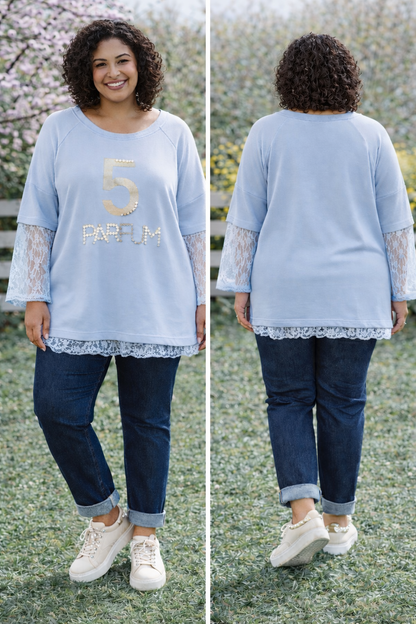 Teeshirt double effet dentelle N5