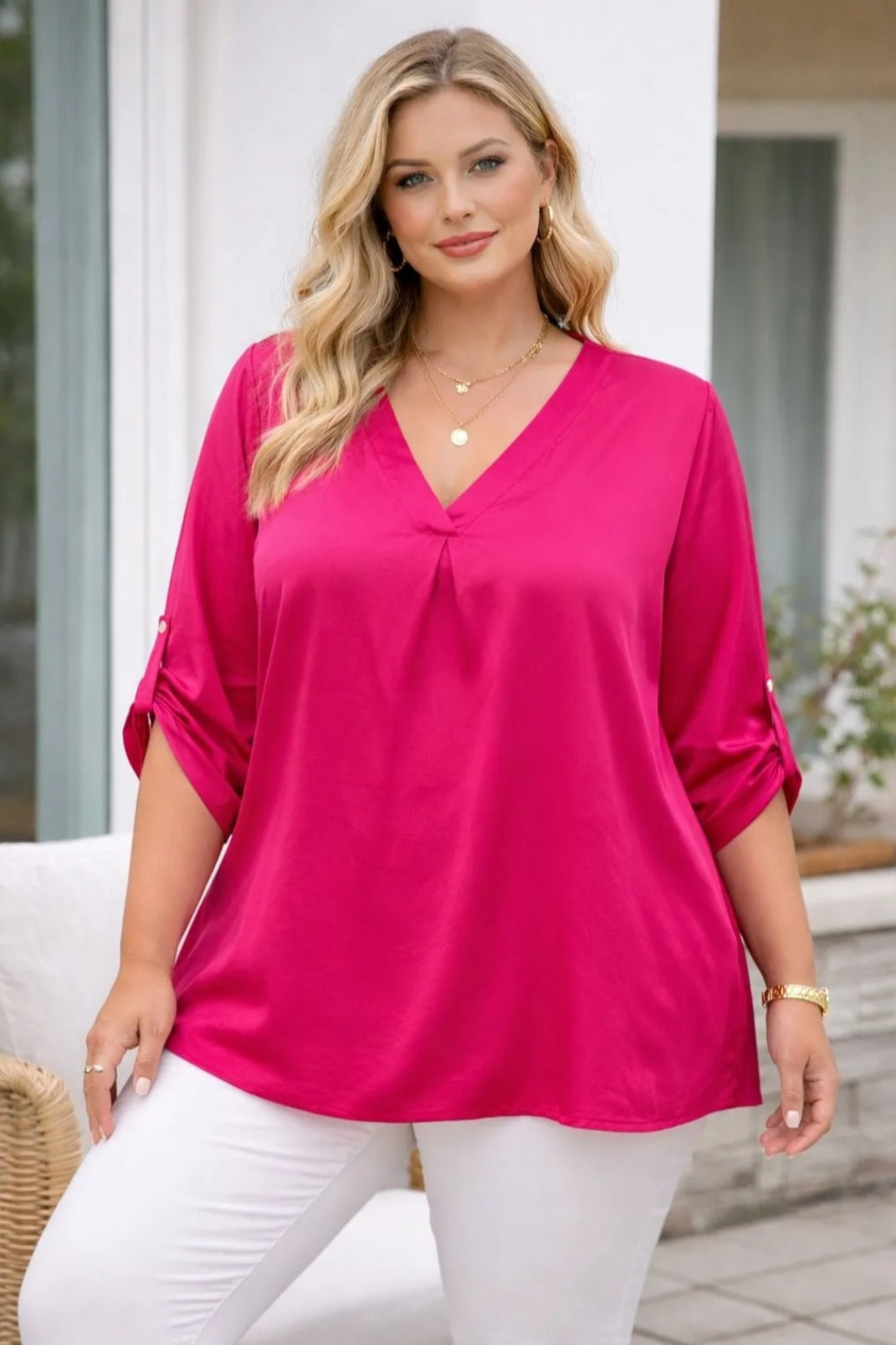 Tunique de soie unie