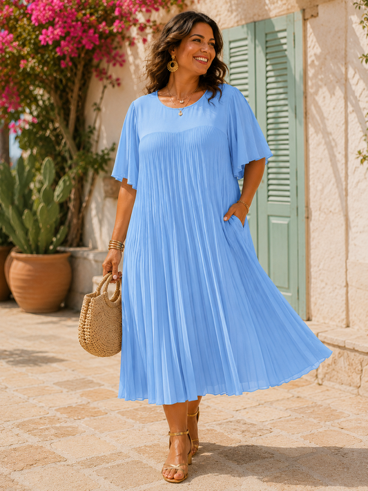 Robe évasée,  plissé soleil
