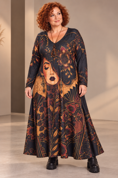 Robe longue "Femme stylisée "