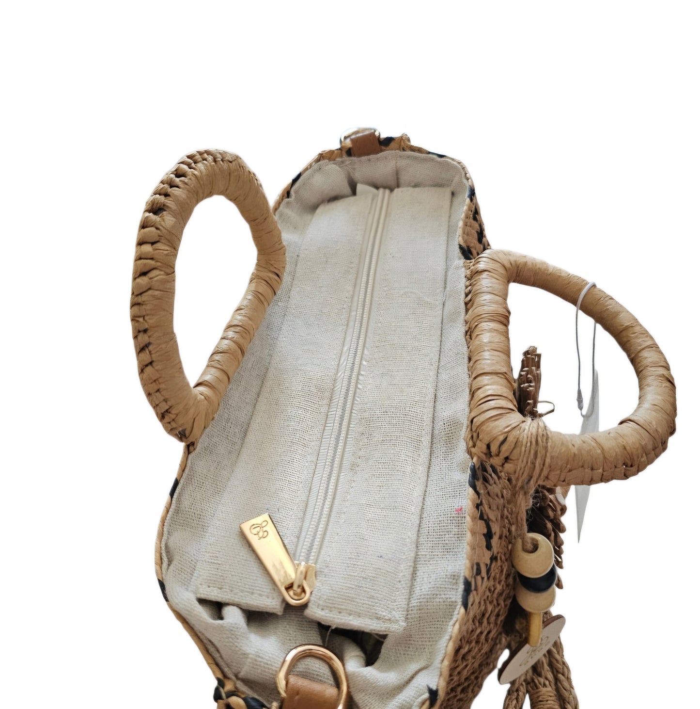 Sac rafia demi cercle et fleur