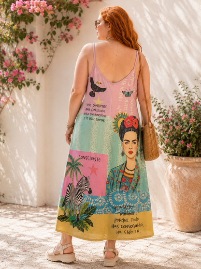 Robe Frida longue à bretelles