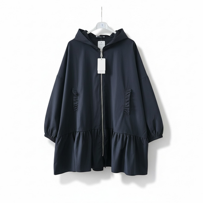 Blouson trench zippé,  coupe péplum