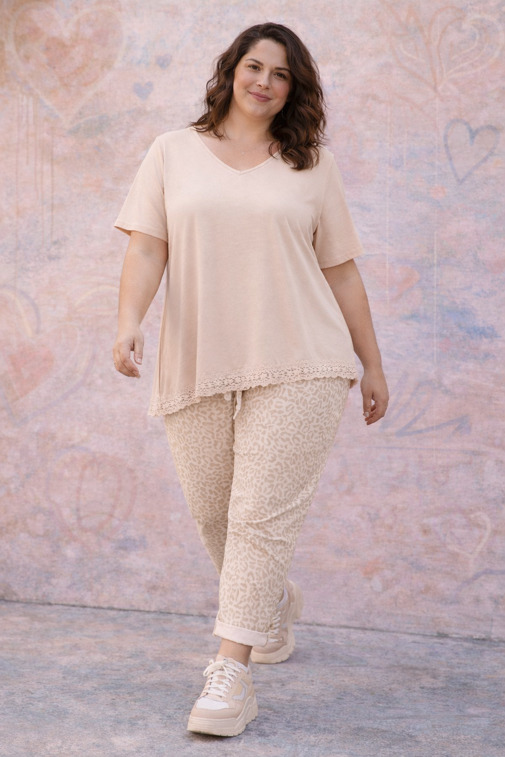 Pantalon ultra stretch léopard pastel