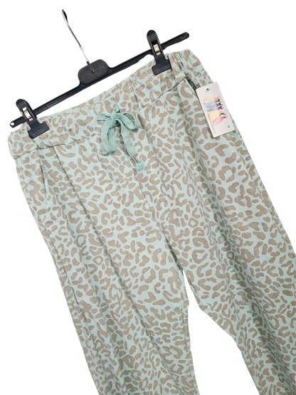 Pantalon ultra stretch léopard pastel